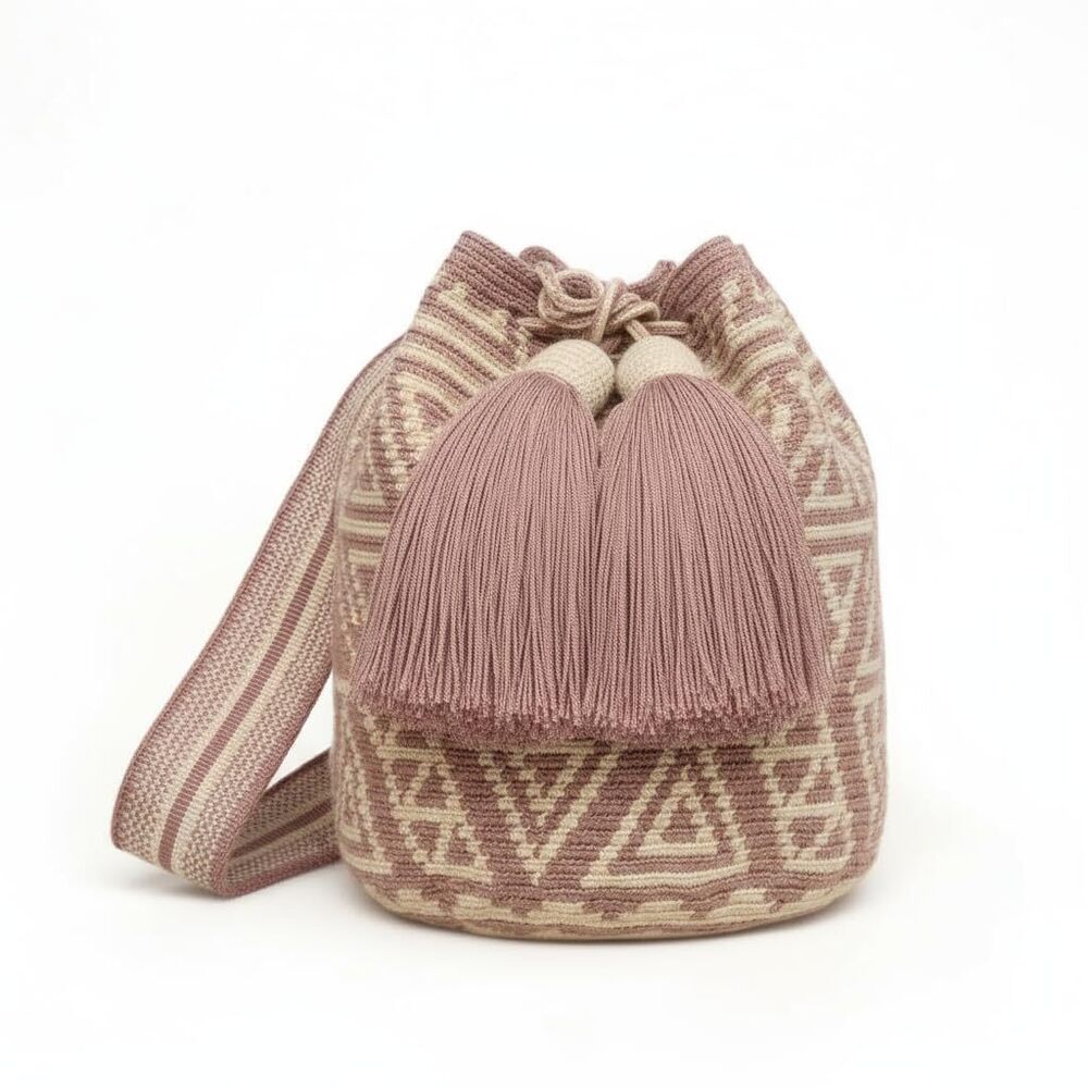 3877 LARGE Wayuu Mochila Bag original bolsa tejida colombiana authentic